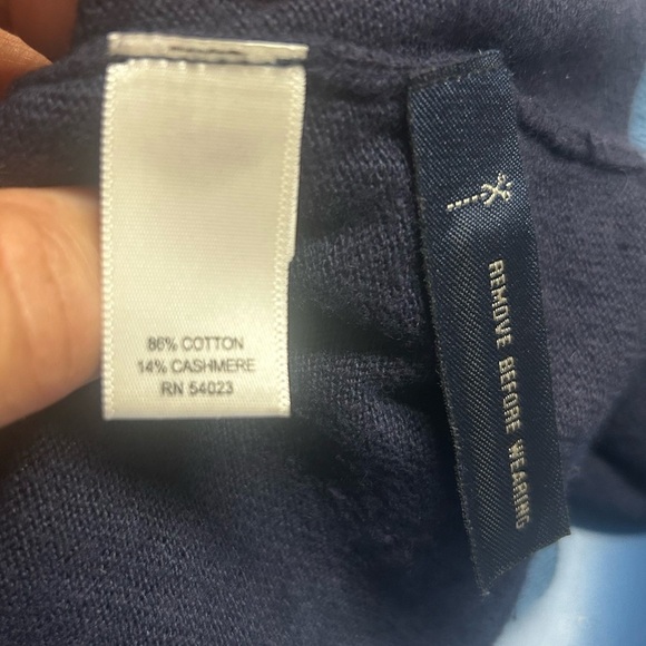 Banana Republic Blue Cotton Cashmere Blend Long Sleeve Lightweight Sweater Large - Picture 11 of 13